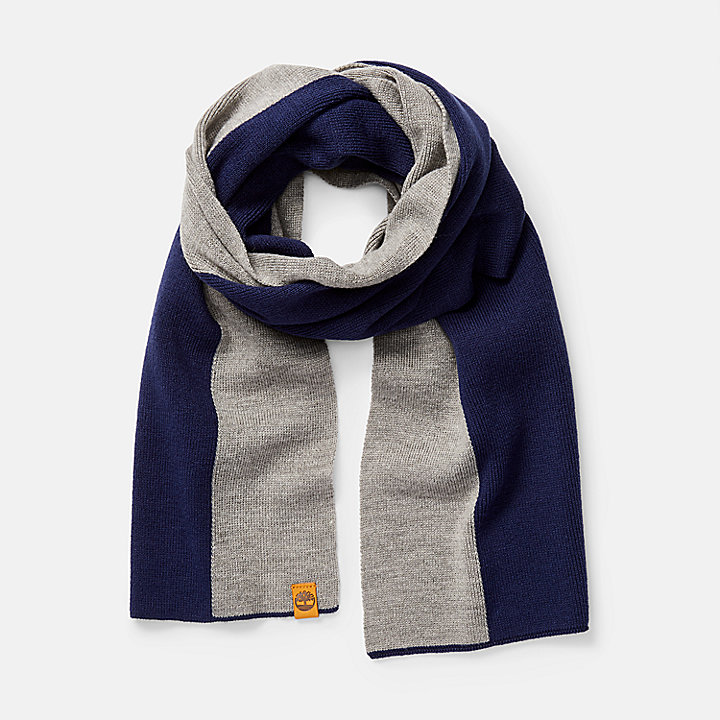Colourblock Hat & Scarf Gift Set for Women in Navy