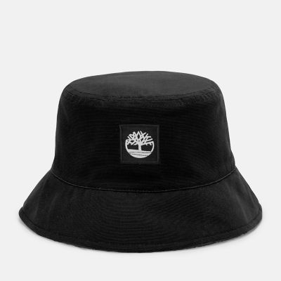 Timberland Reversible Bucket Hat With High Pile Fleece Lining In Black Black Unisex