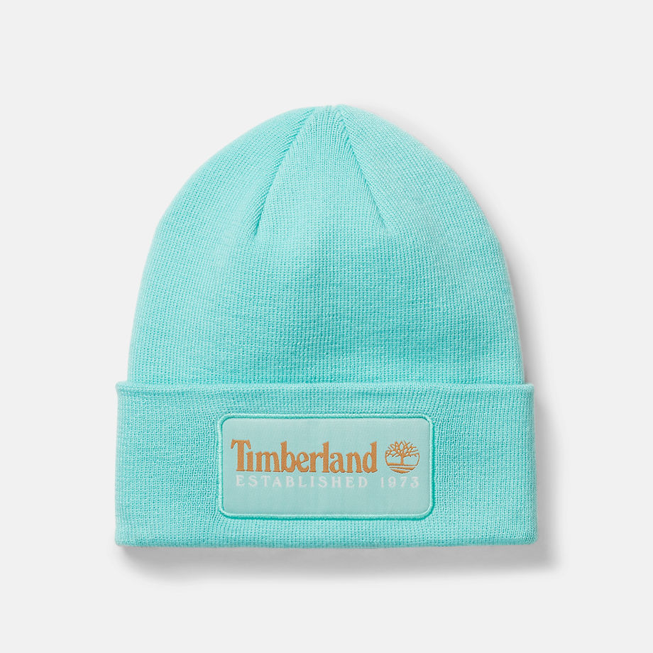 Timberland Colour Blast Beanie In Teal Teal Unisex, Size ONE