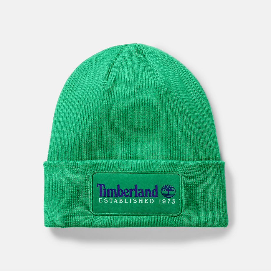 Timberland Colour Blast Beanie In Green Green Unisex, Size ONE