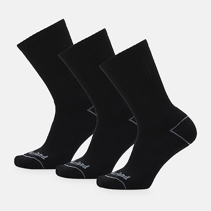 All Gender 3 Pack Bowden Crew Socks in Black