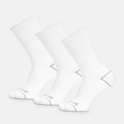 3 Pair Pack Bowden Crew Socks in White | Timberland
