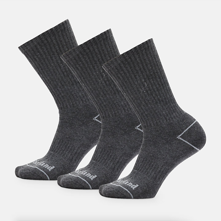 All Gender 3 Pack Bowden Crew Socks in Dark Grey-