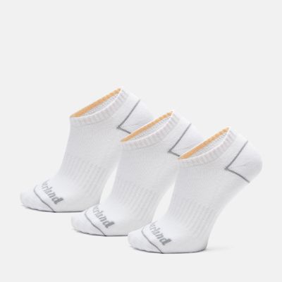 All Gender 3 Pack Bowden No-Show Socks in White | Timberland