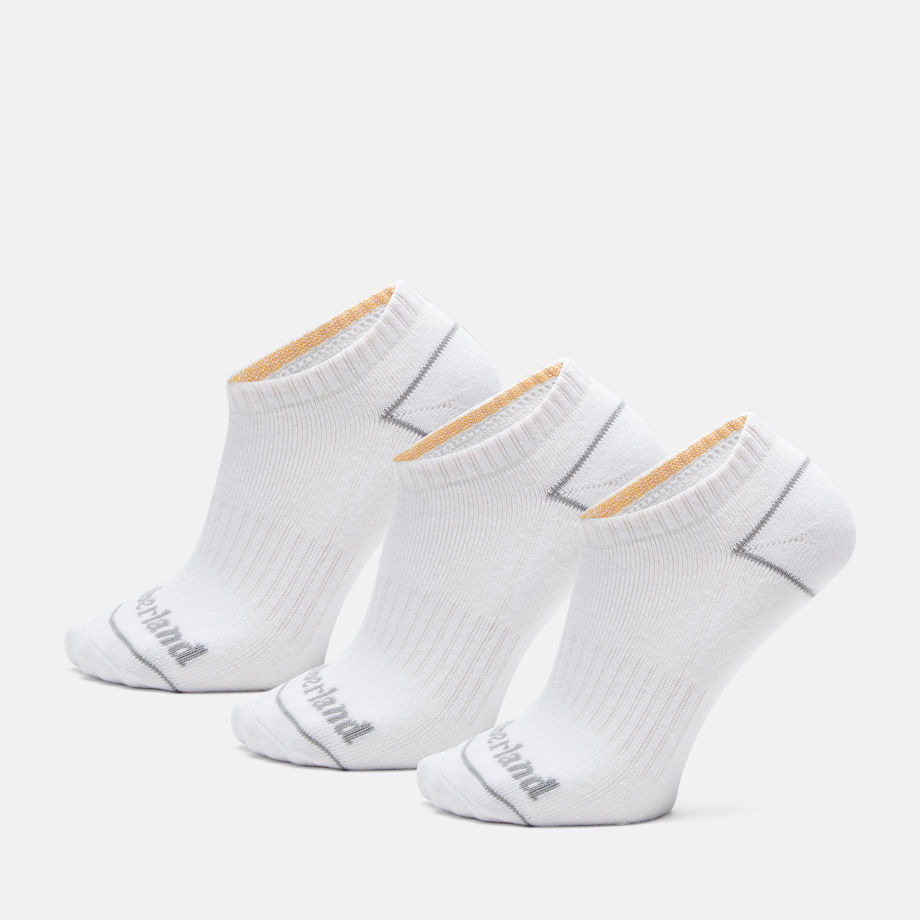 Timberland All Gender 3 Pack Bowden No-show Socks In White White Unisex