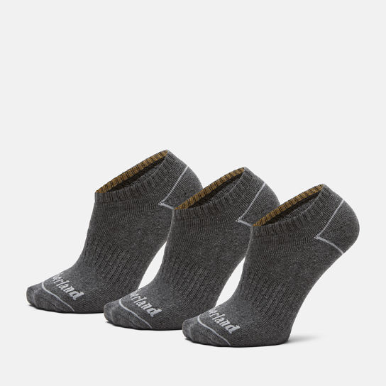 All Gender 3 Pack Bowden No-Show Socks in Dark Grey | Timberland