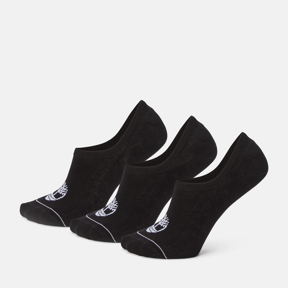 Timberland All Gender 3 Pack Bowden Liner No-show Socks In Black Black Unisex