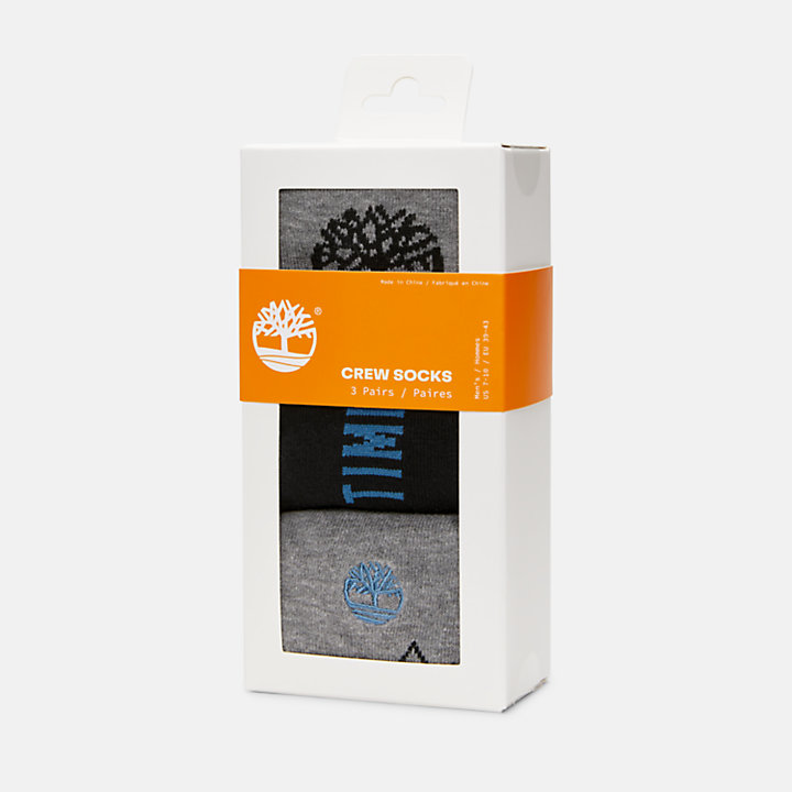 Caja de regalo con 3 pares de calcetines unisex Fresh Mountain en negro/gris-