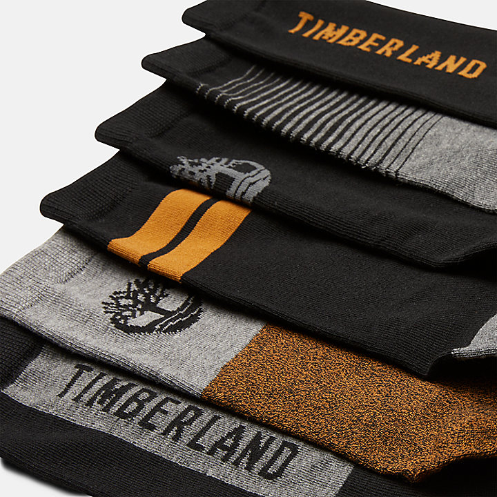Six Pair Pack Mix-up Crew Socks Gift Set in Black/Grey/Brown