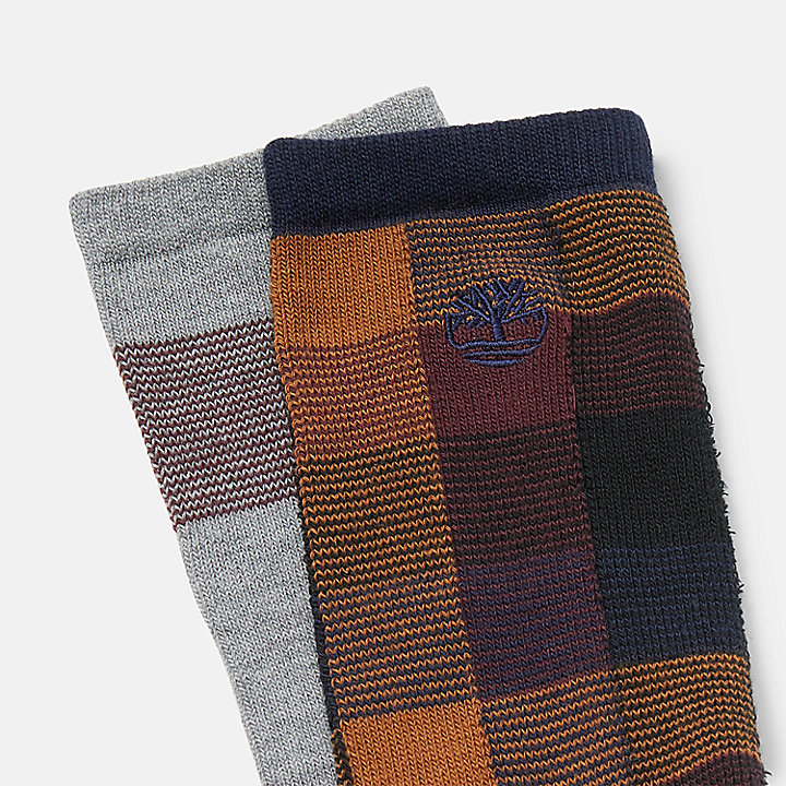 Lot de 2 paires de chaussettes quotidiennes écossaises pour femme en multicolore