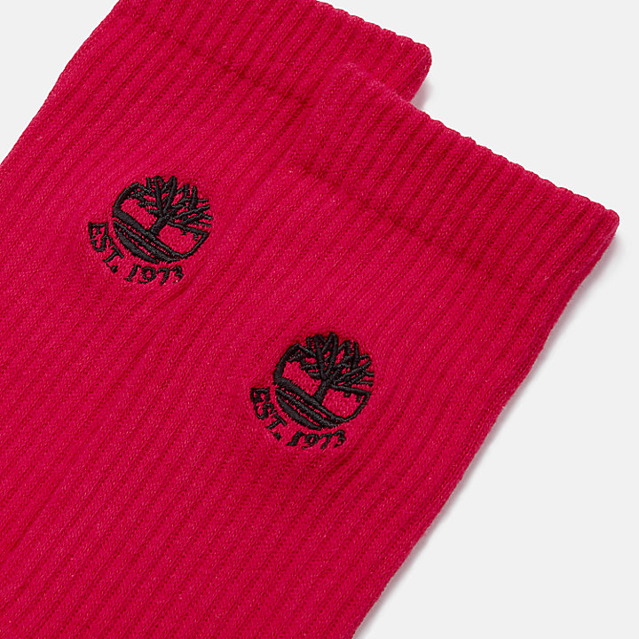 1Pk Colour Blast Crew Socks in Dark Pink