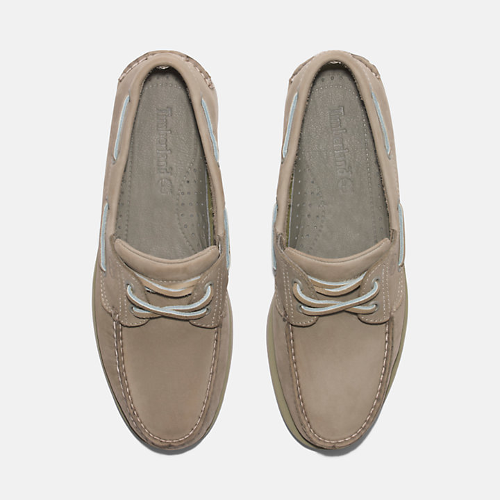 Classic Leather Boat Shoe for Men in Beige-