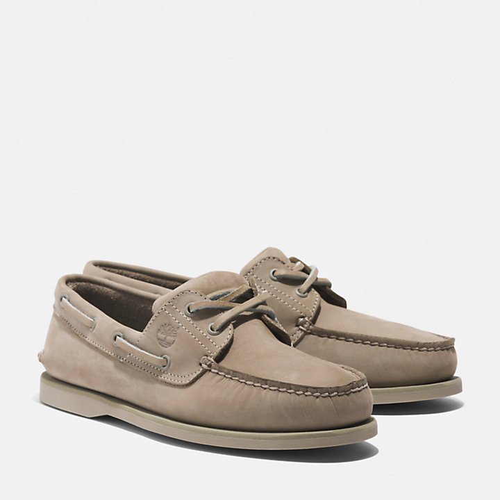 Classic Leather Boat Shoe for Men in Beige-