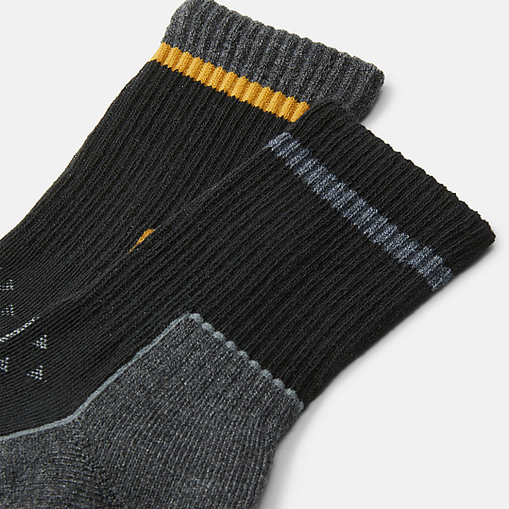 Lot de 2 paires de chaussettes mi-mollet CoolMax® semi-rembourrées en noir