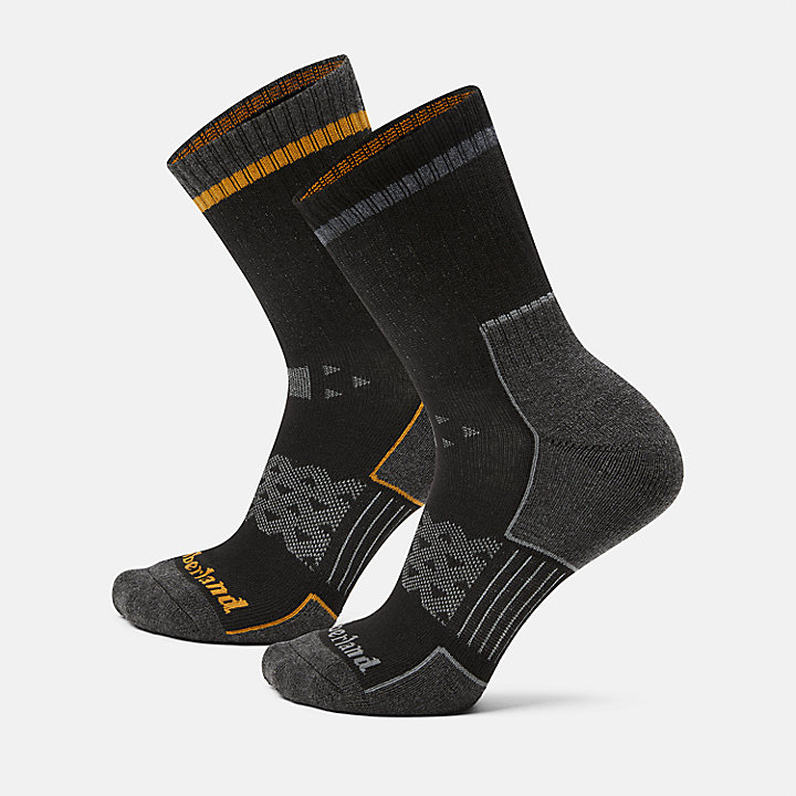 2-Pack CoolMax® Halfgewatteerde lange sokken in zwart