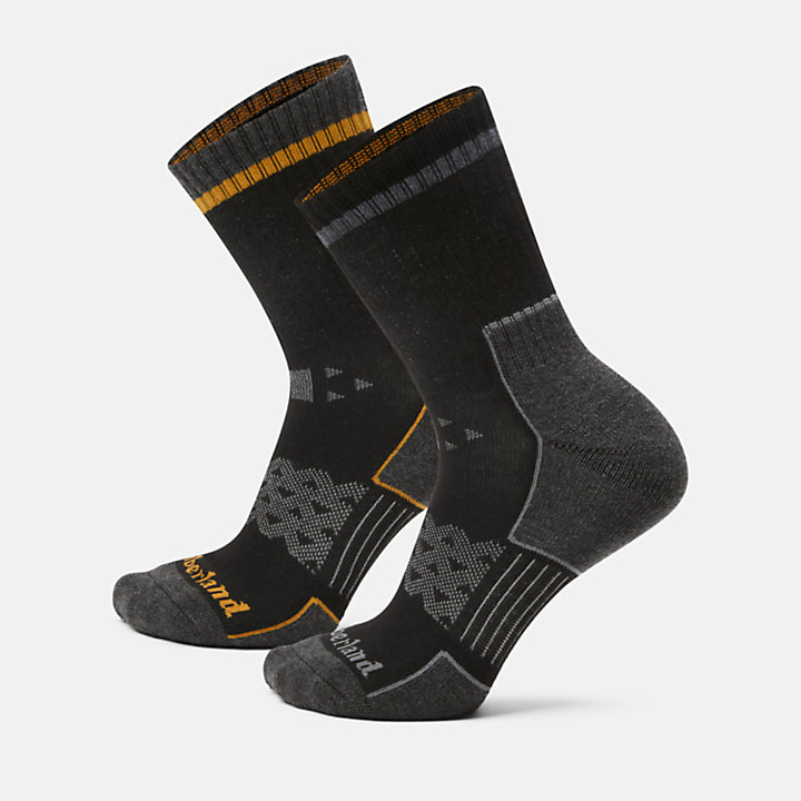 Lot de 2 paires de chaussettes mi-mollet CoolMax® semi-rembourrées en noir-