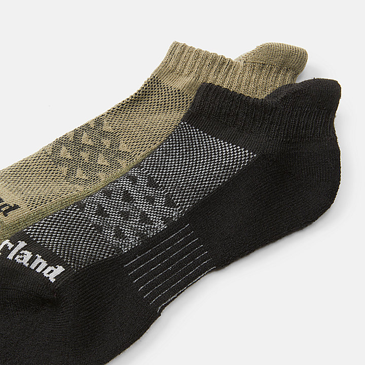 Two Pair Pack No-show Hiking Socks in Green
