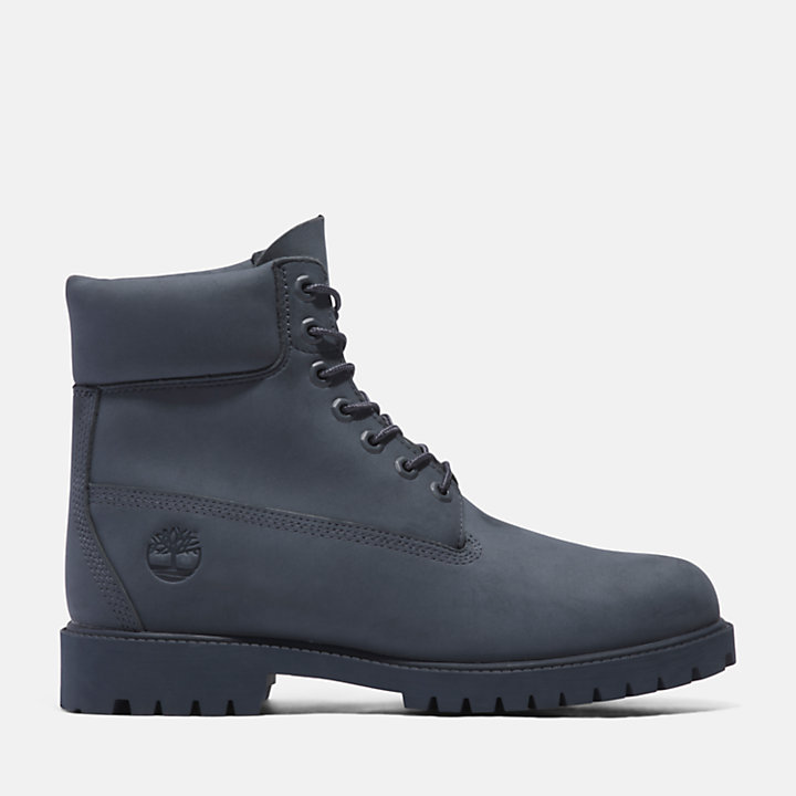 Timberland® Heritage 6 Inch Lace-Up Waterproof Boot for Men in Dark Blue Nubuck-