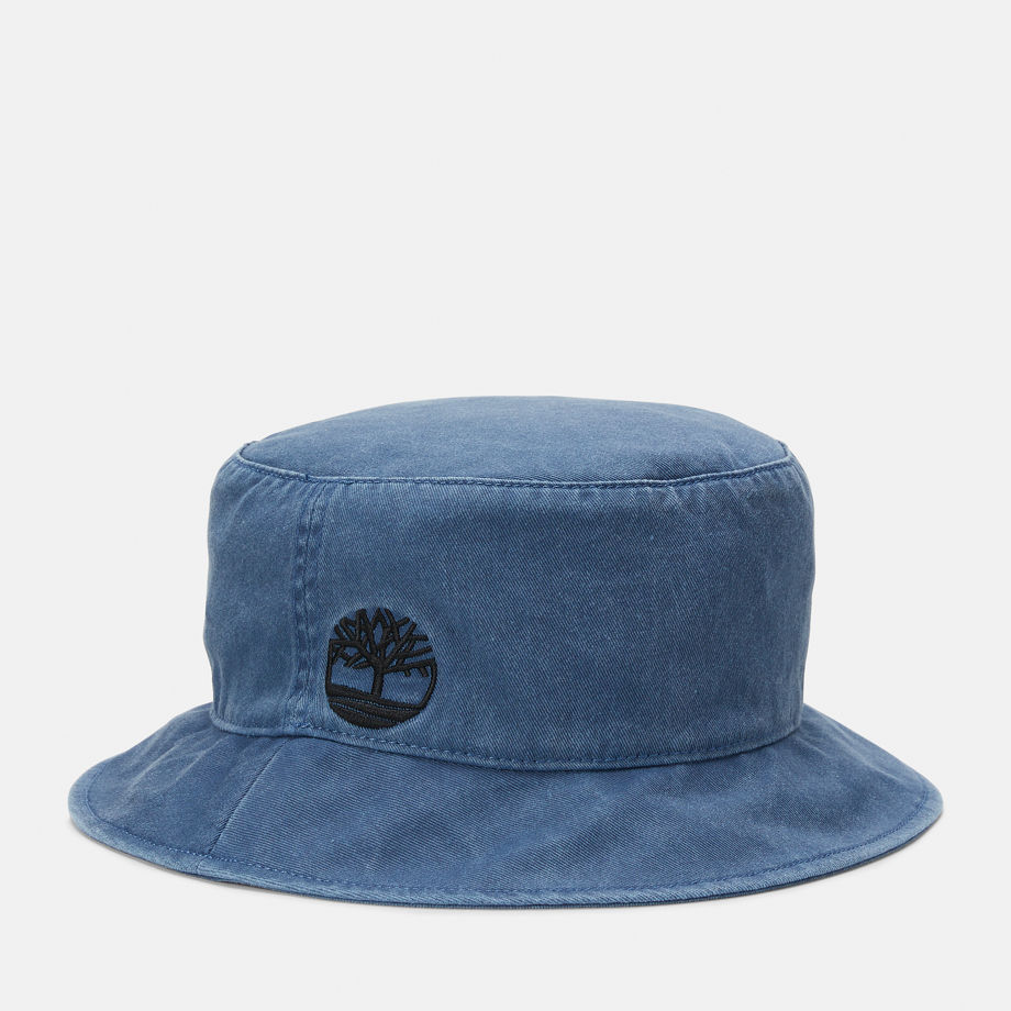 Timberland All Gender Pigment Dye Bucket Hat In Dark Blue Blue Unisex, Size SM