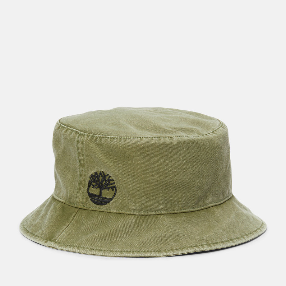 Timberland All Gender Pigment Dye Bucket Hat In Green Green Unisex, Size LXL