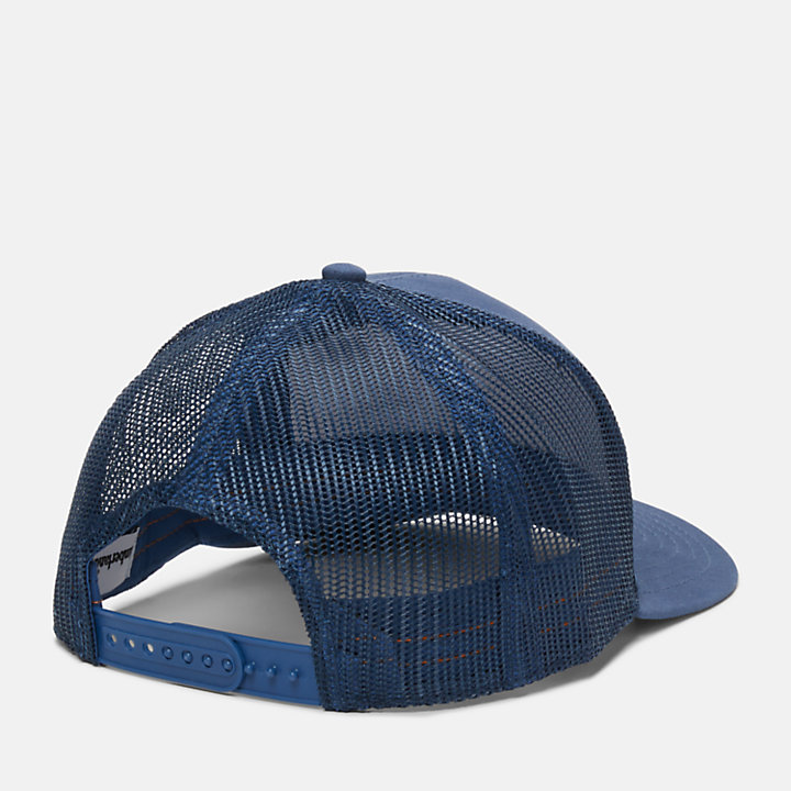 Mountain Line Patch Trucker Hat for Men in Dark Blue-