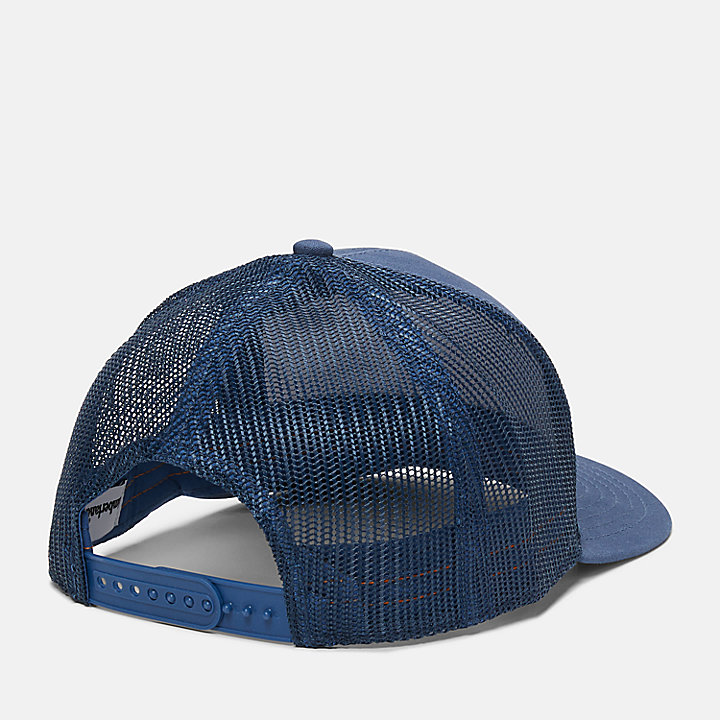 Mountain Line Patch Trucker Hat for Men in Dark Blue