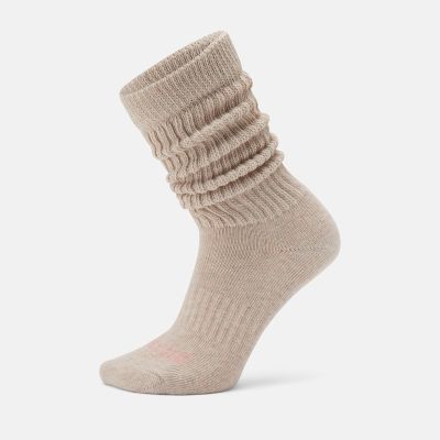 Timberland Extra Long Heavy Slouchy Socks For Women In Beige Beige