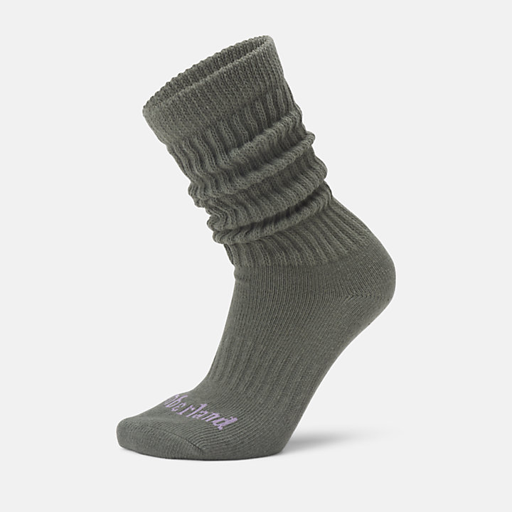 Extra lange, schwere, lässige Socken für Damen in Grün-