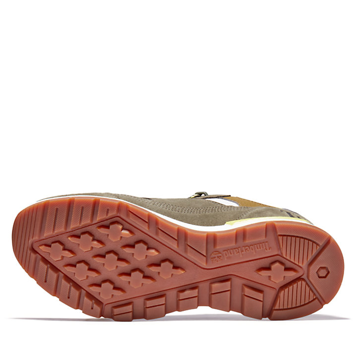 Field Trekker Leather/Fabric Sneaker voor heren in donkergroen-