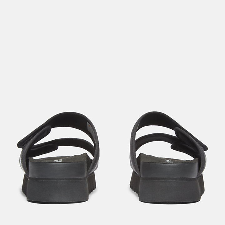 Santa Monica Sunrise sandaal met twee bandjes voor dames in zwart-