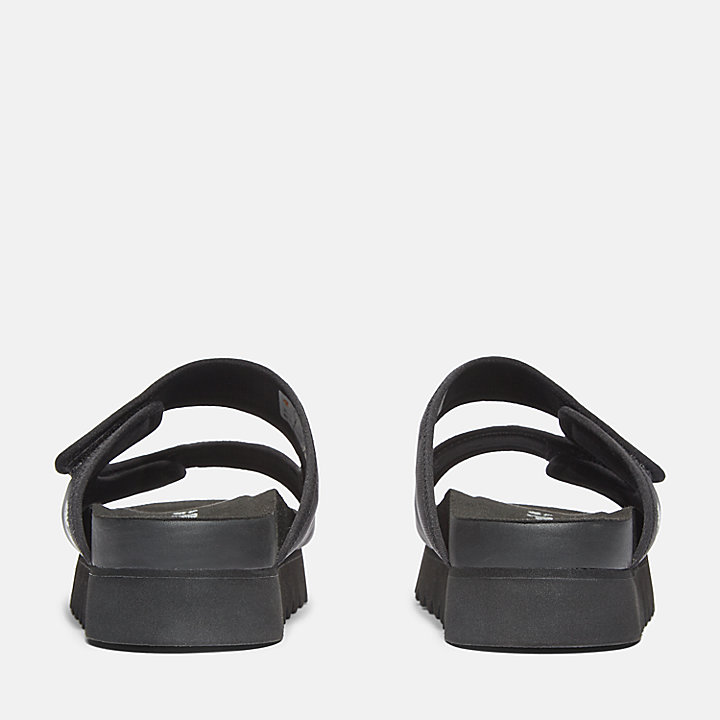 Santa Monica Sunrise sandaal met twee bandjes voor dames in zwart