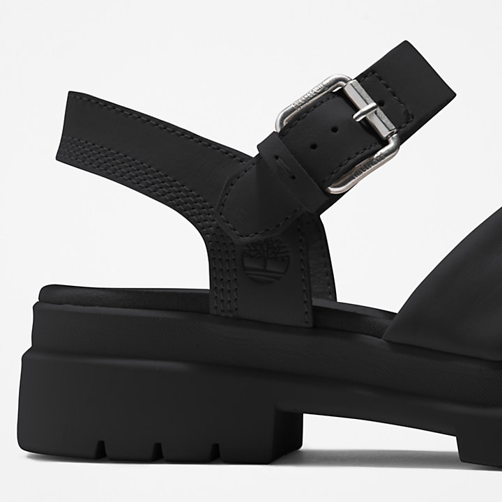 London Vibe Sandaal met enkelbandje voor dames in zwart-