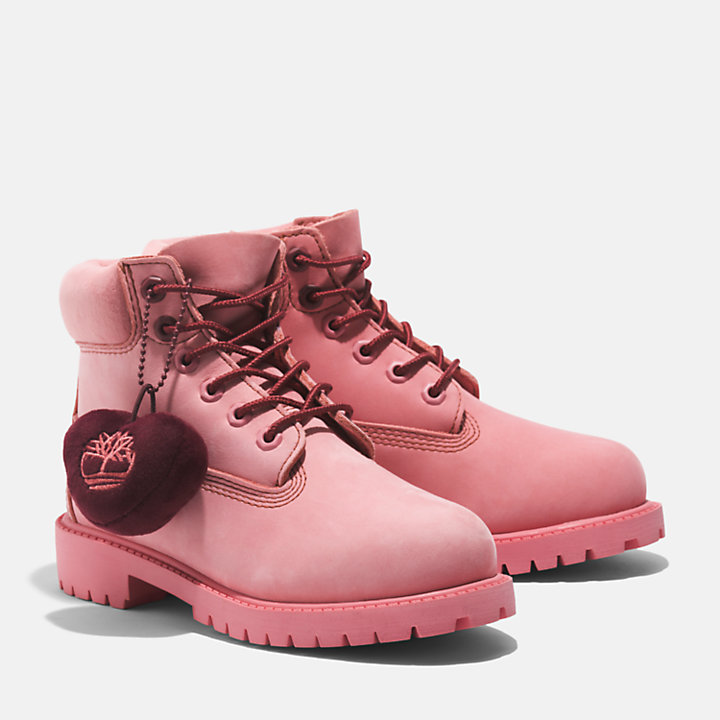 Timberland® Premium 6-Inch Lace-Up Waterproof Boot For Youth in Pink-