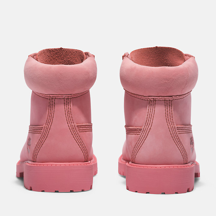 Bottine 6-inch imperméable à lacets Timberland® Premium pour enfant en rose-