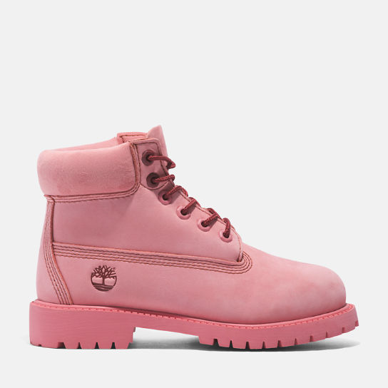 Timberland® Premium 6-Inch Lace-Up Waterproof Boot For Youth in Pink | Timberland