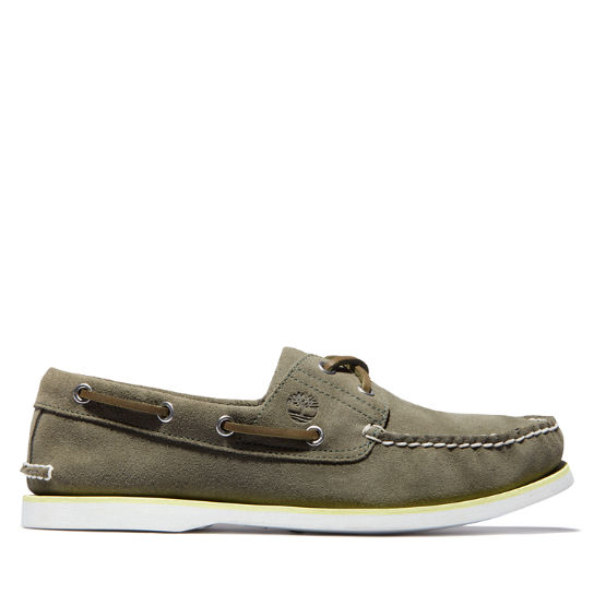 Classic Two-Eye Boat Shoe for Men in Dark Green | Timberland