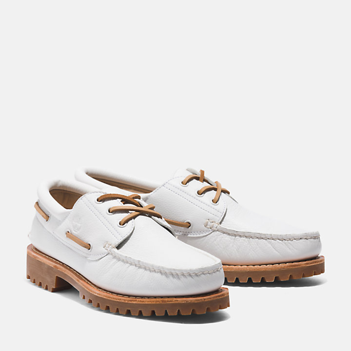 Timberland® Authentic Handsewn Boat Shoe for Men in White-