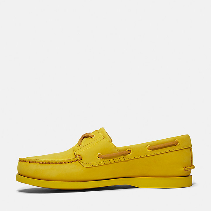 Chaussure bateau classique pour homme en jaune