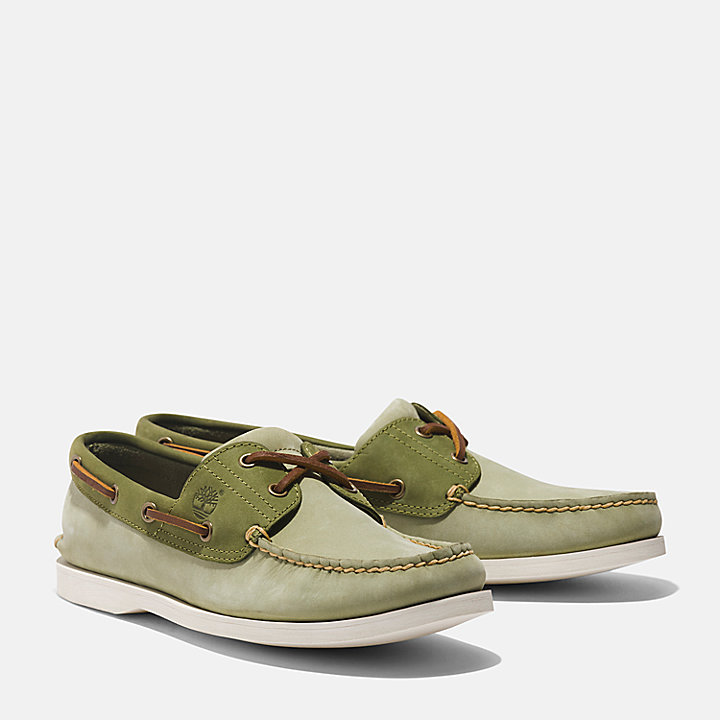 Sapato de Vela Clássico para Homem em verde-claro