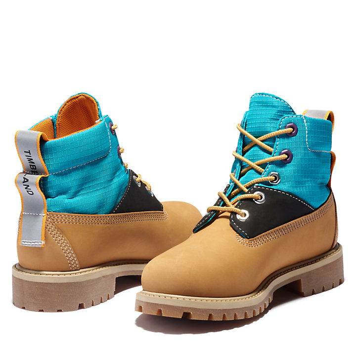 Premium 6 Inch Winter Boot for Youth in Yellow/Blue-