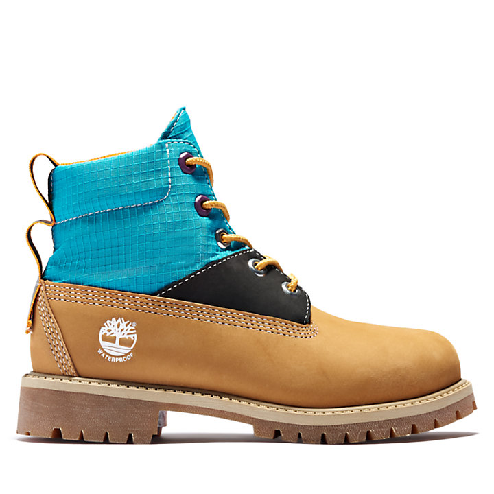 Premium 6 Inch Winter Boot for Youth in Yellow/Blue-