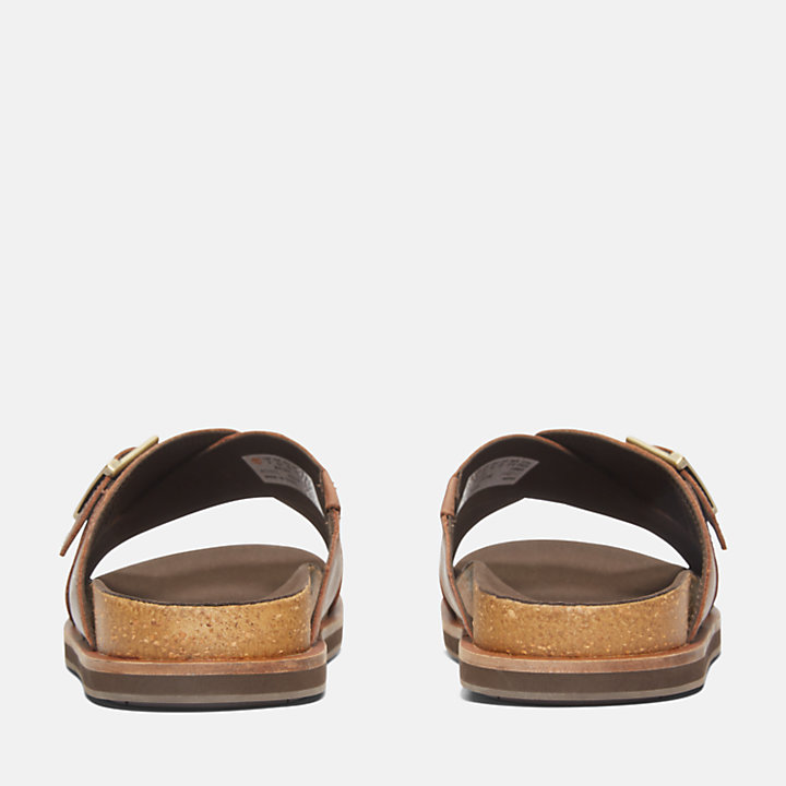 Amalfi Vibes Cross-strap Slide Sandal for Men in Brown-