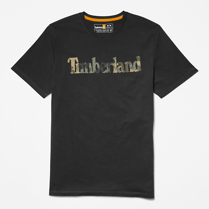 Camo-Logo T-Shirt for Men in Black-