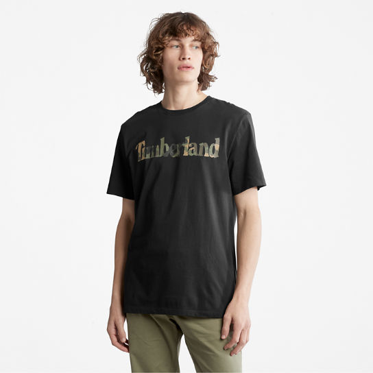 T-shirt da Uomo con Logo Mimetico in colore nero | Timberland