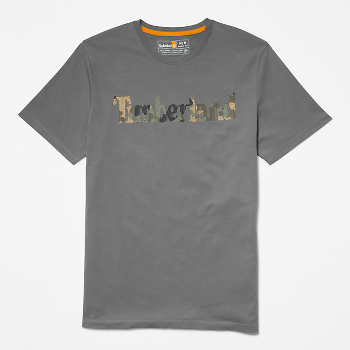 T-shirt da Uomo con Logo Mimetico in grigio-