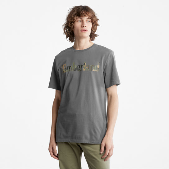 T-shirt da Uomo con Logo Mimetico in grigio | Timberland