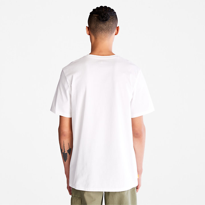 Camo-Logo T-Shirt for Men in White-