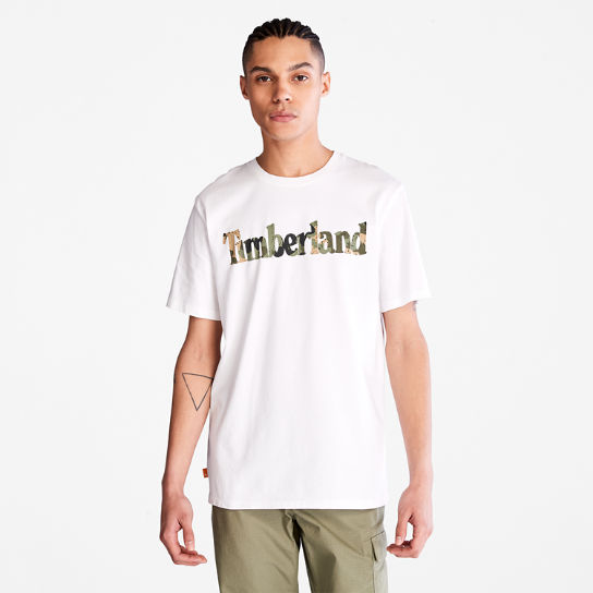 T-shirt à logo camouflage pour homme en blanc | Timberland