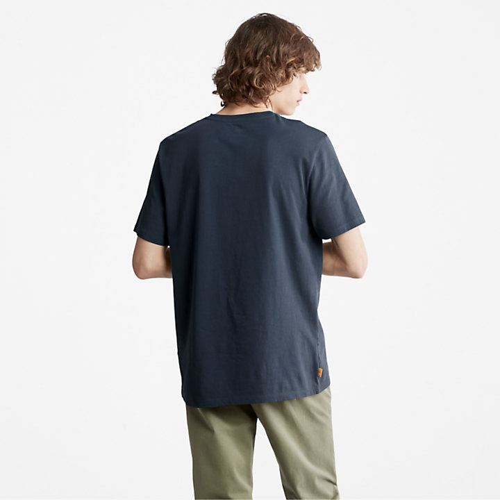 T-shirt da Uomo con Logo Mimetico in blu marino-