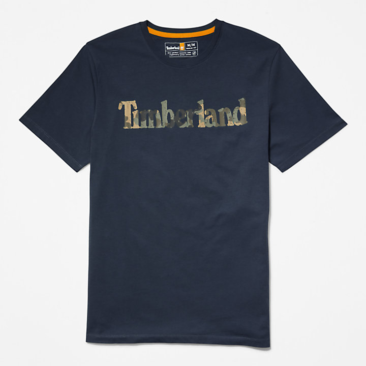 T-Shirt mit Camo-Logo für Herren in Navyblau-